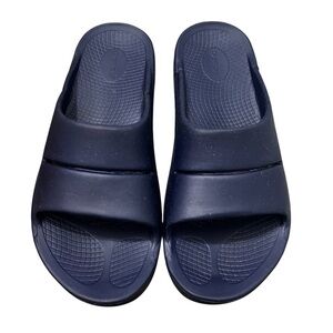 Oofos Ooahh Slides Recovery Comfort Sport Sandals Navy Blue Mens 12 Women 14